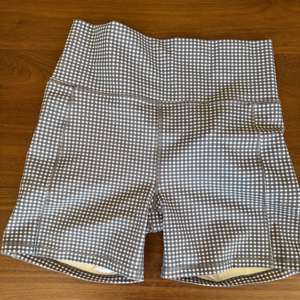 Vuori Studio Pocket Short in White Gingham Plaid